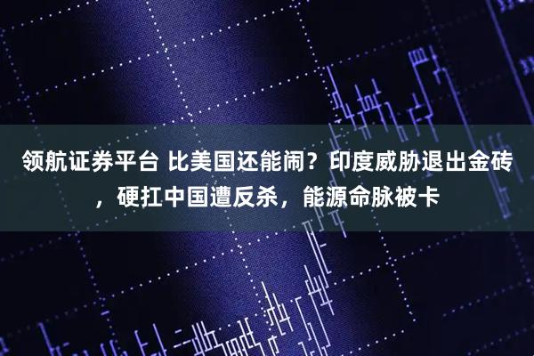 领航证券平台 比美国还能闹?印度威胁退出金砖,硬扛中国遭反杀,能源命脉被卡